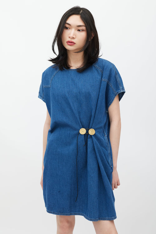 MM6 Maison Margiela Blue & Gold Denim Dress