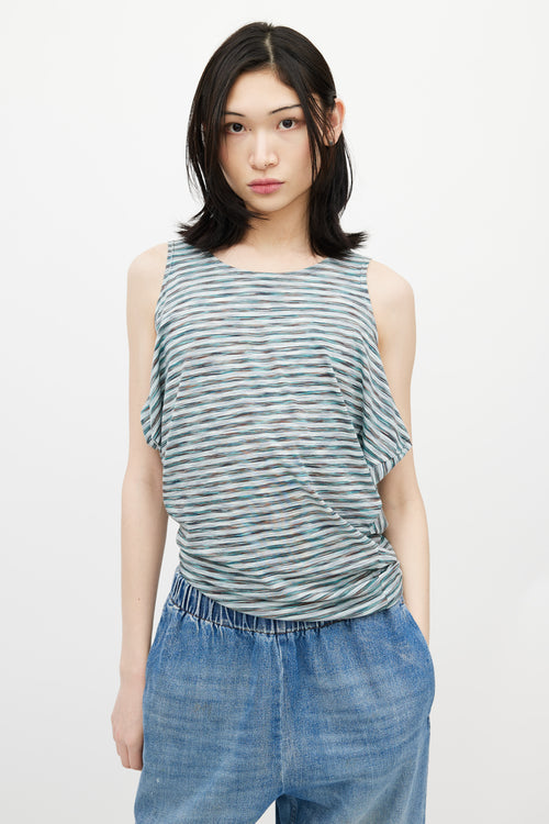 MM6 Maison Margiela Green & Multicolour Striped Top
