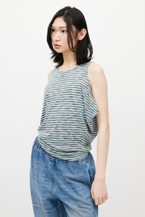 MM6 Maison Margiela Green & Multicolour Striped Top
