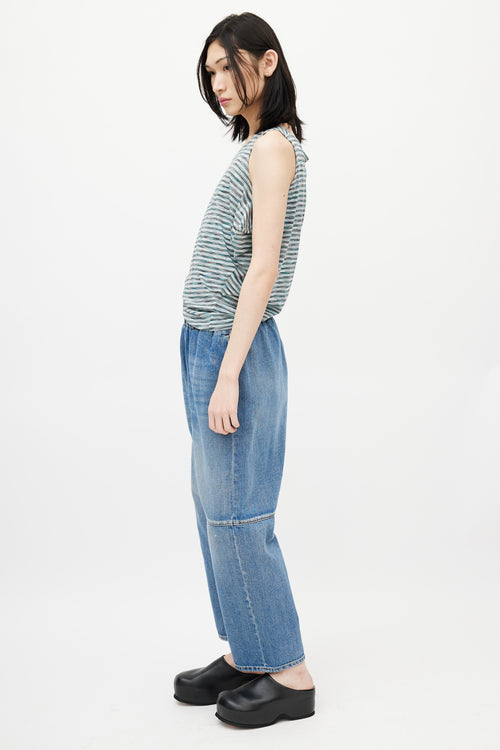 MM6 Maison Margiela Green & Multicolour Striped Top