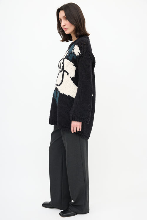 MM6 Maison Margiela Rose Intarsia Sweater