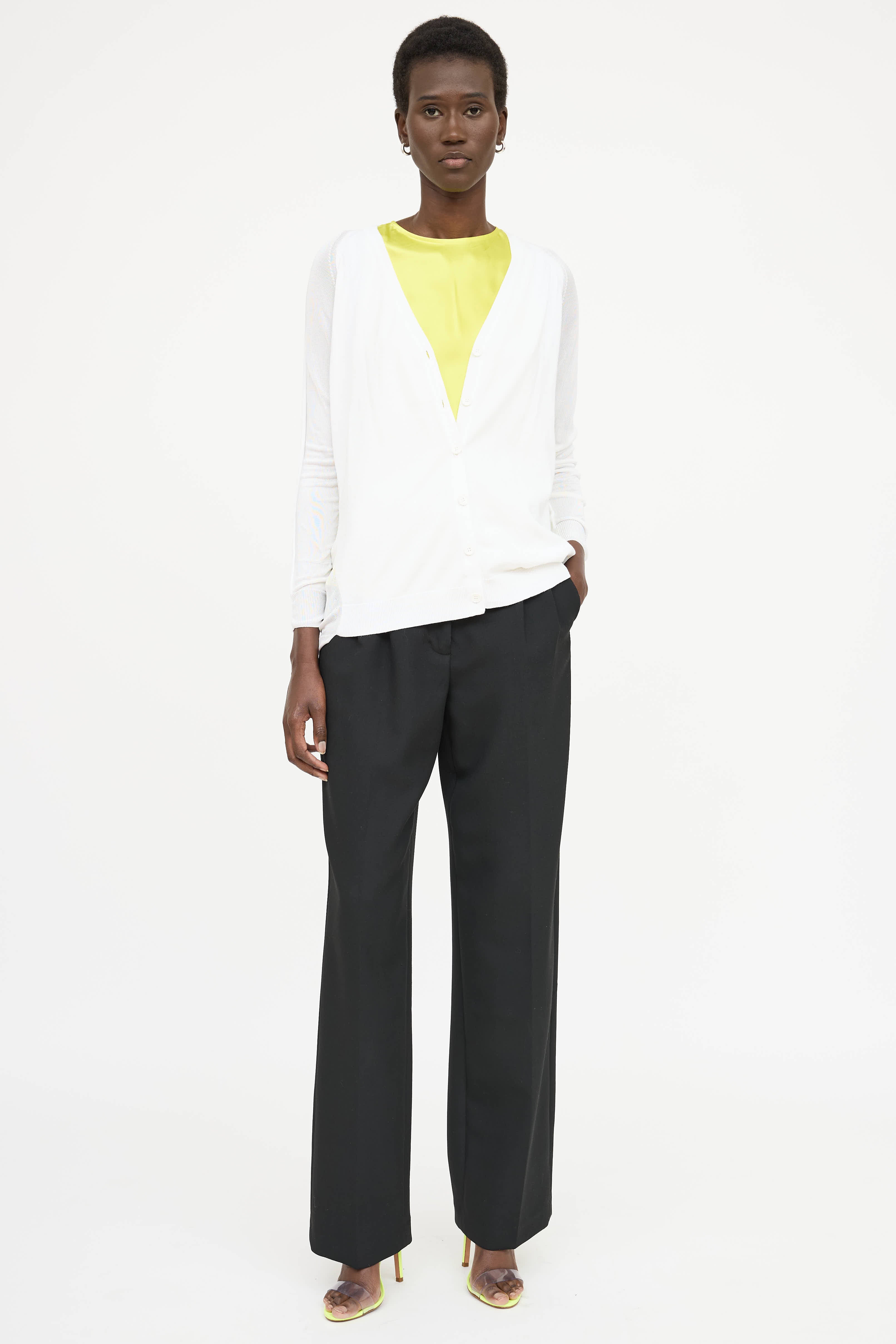 MM6 Maison Margiela Mesh Panel Cardigan