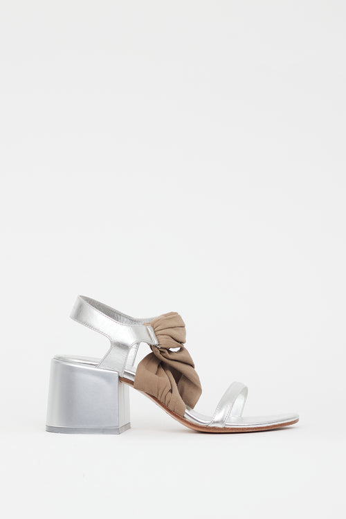 MM6 Maison Margiela Silver & Beige Metallic Sandal