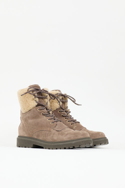 Moncler Suede & Shearling Patty Boot