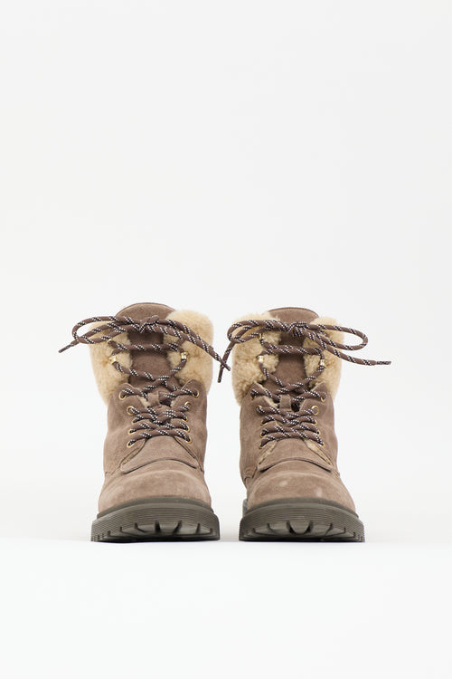 Moncler Suede & Shearling Patty Boot