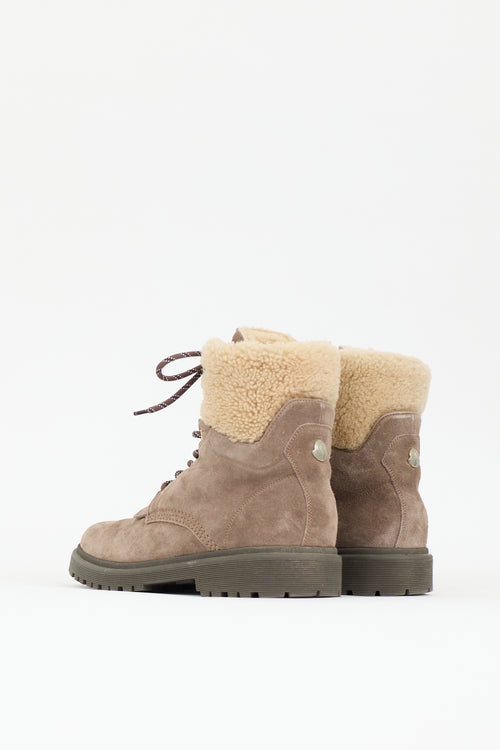 Moncler Suede & Shearling Patty Boot