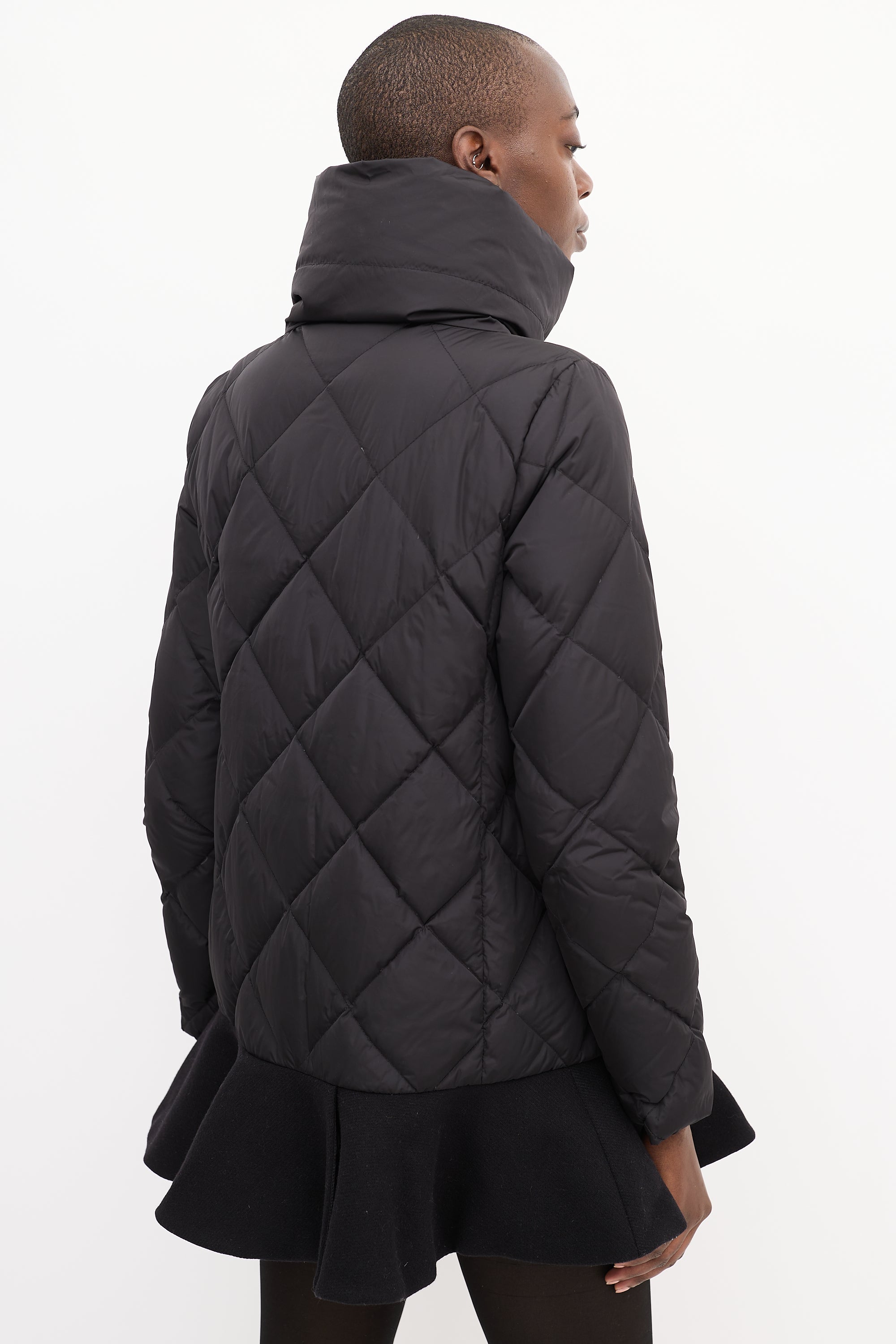 Moncler Black Down Vouglan Peplum Jacket