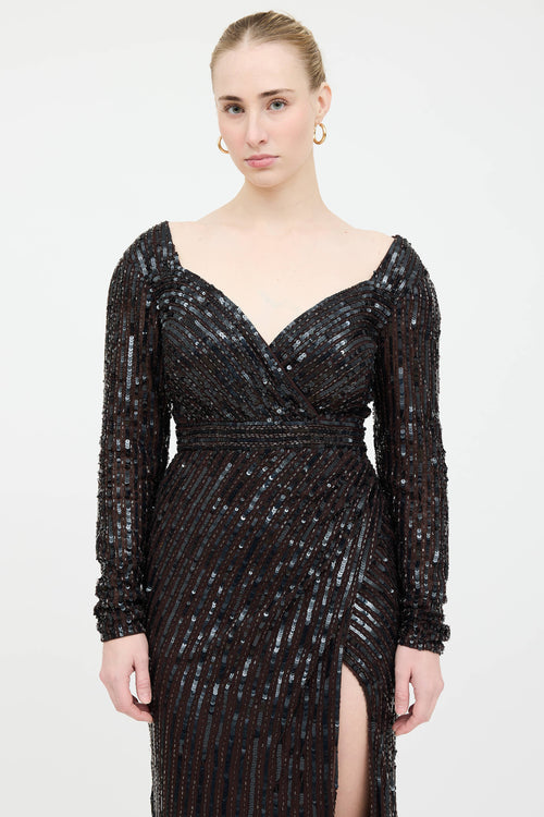Mac Duggal Sequin Embellished  Dress