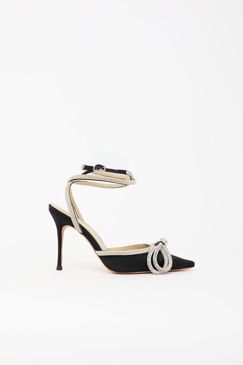 Mach & Mach Satin Crystal Bow Heel