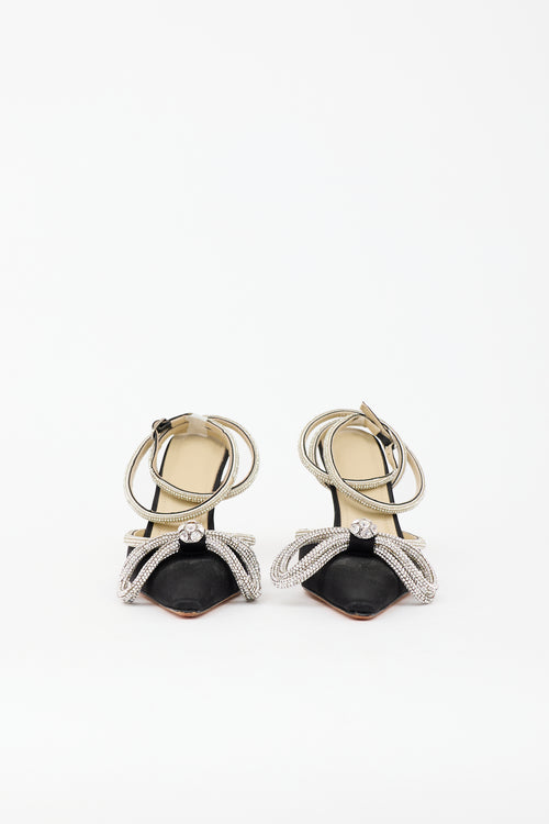 Mach & Mach Satin Crystal Bow Heel