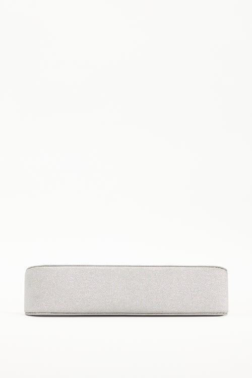 Mach & Mach Silver Sparkle Bow Shoulder Bag