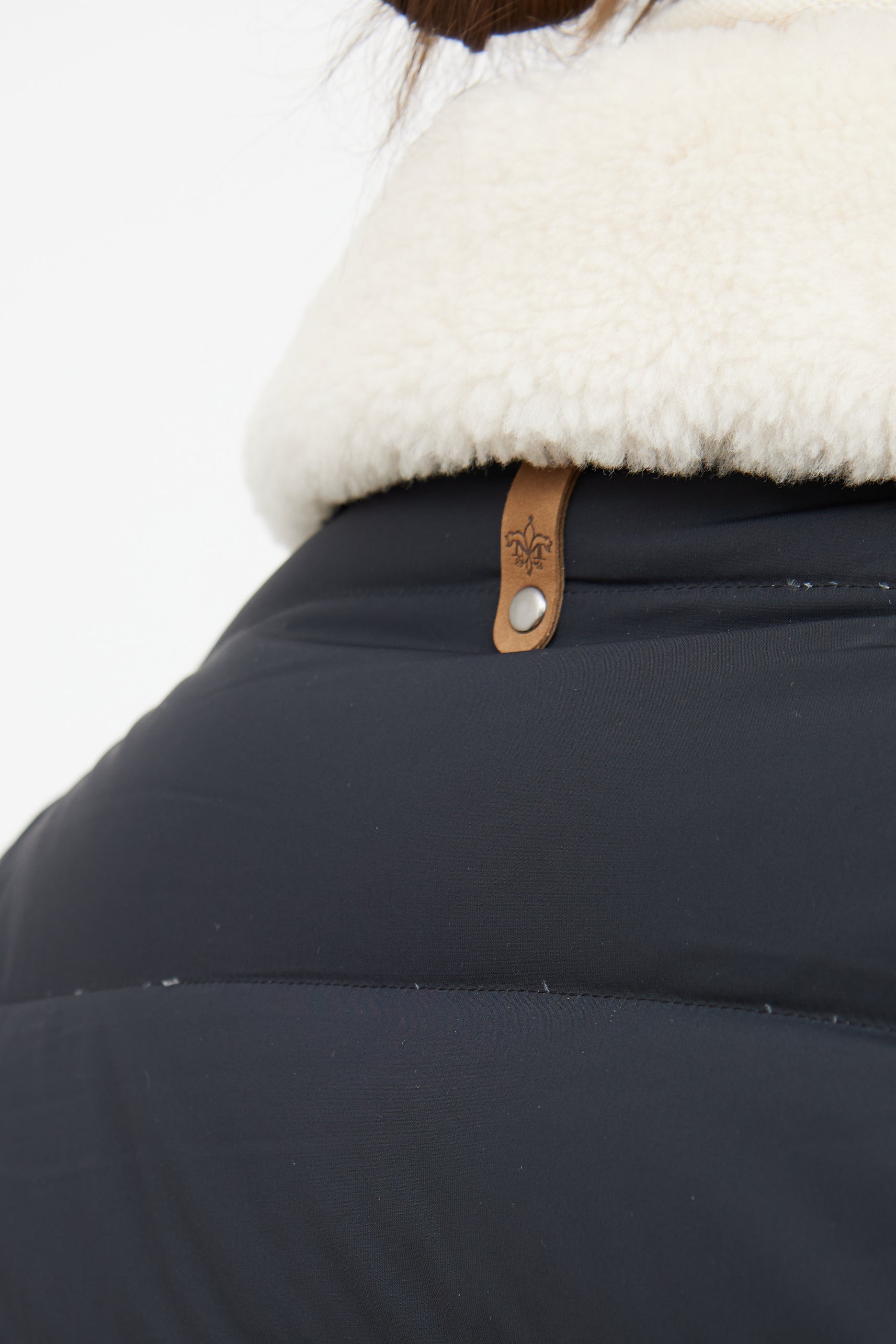 Mackage Black & Cream Leather Trim Down Jacket