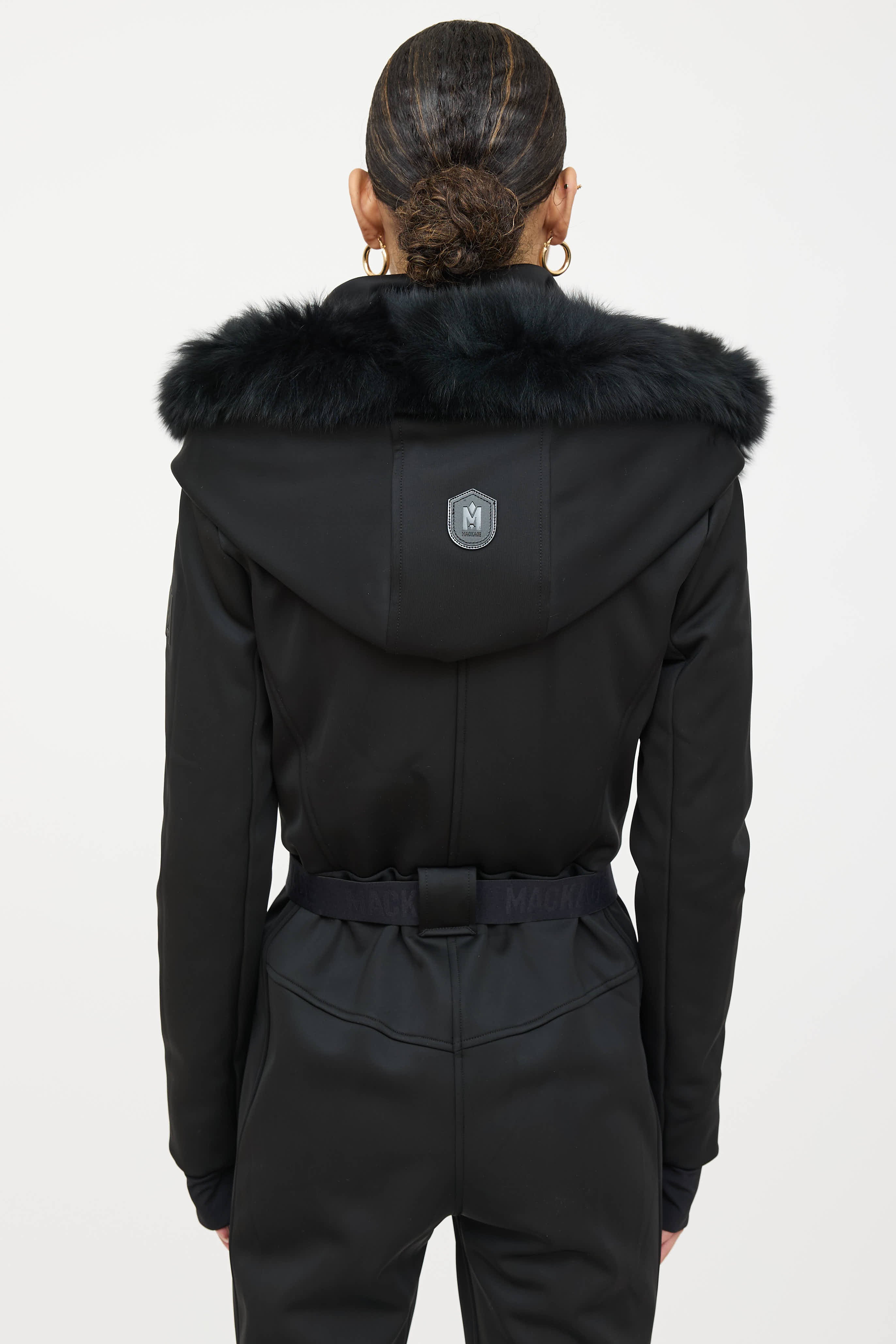Mackage Elle-Z Techno Fur Trim Jumpsuit