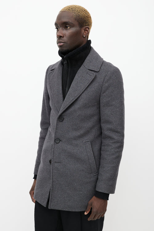 Mackage Grey Wool & Cashmere Blend Dillon Coat