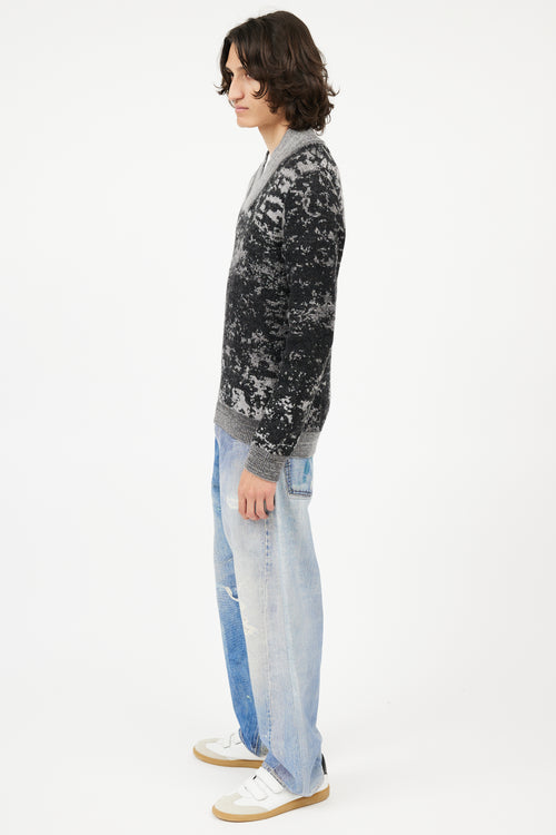 Maison Margiela Black & Grey V-Neck Sweater