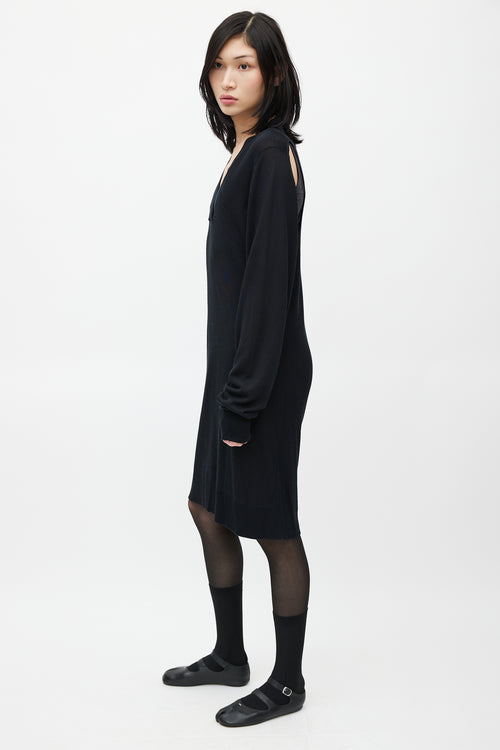 Maison Margiela Black Knit Cut Out Sweater Dress