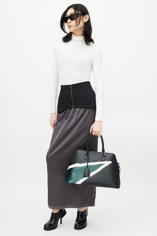 Maison Margiela Black & Multicolour 5AC Messenger Metallic Leather Bag