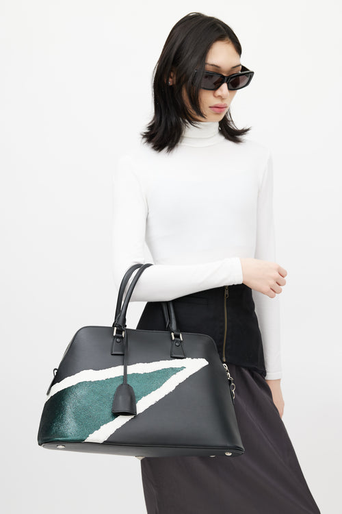 Maison Margiela Black & Multicolour 5AC Messenger Metallic Leather Bag
