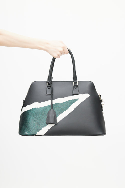 Maison Margiela Black & Multicolour 5AC Messenger Metallic Leather Bag