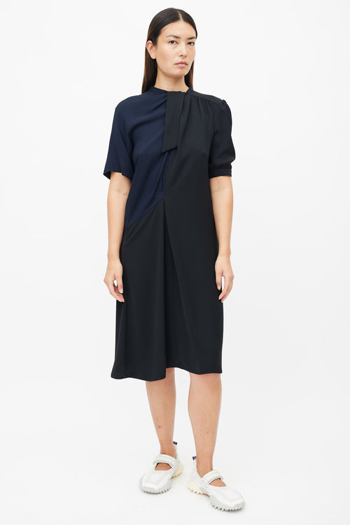 Maison Margiela Black & Navy Colourblock Dress
