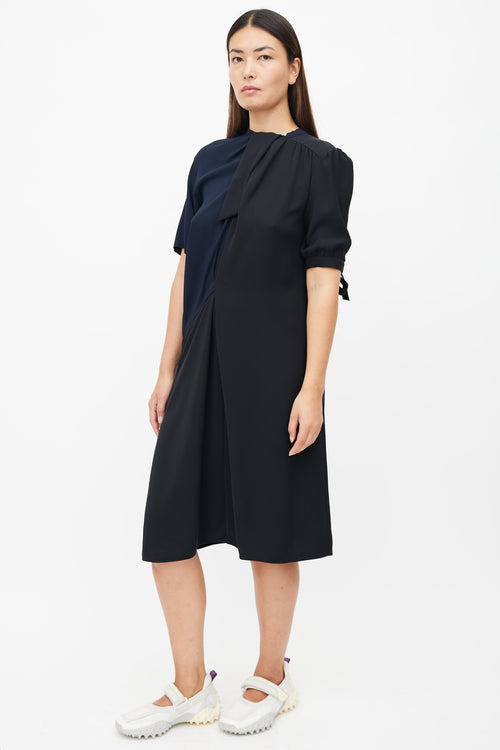 Maison Margiela Black & Navy Colourblock Dress