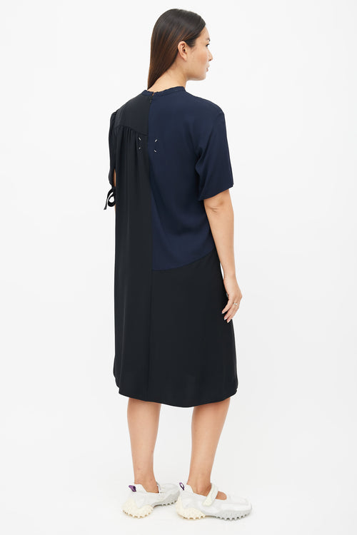 Maison Margiela Black & Navy Colourblock Dress
