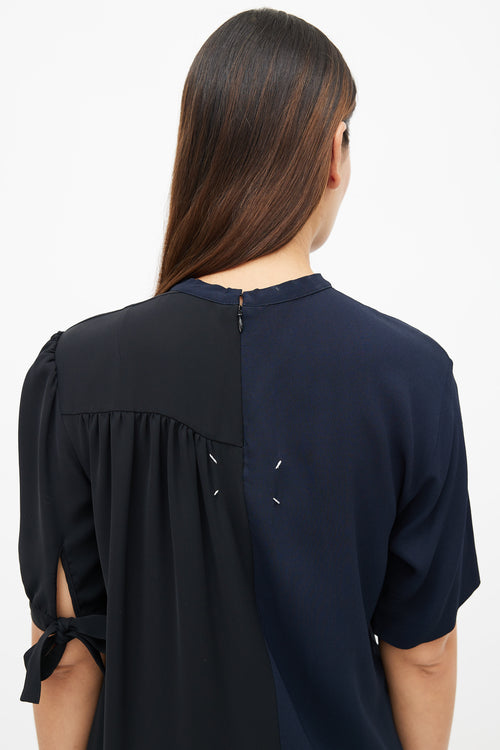 Maison Margiela Black & Navy Colourblock Dress