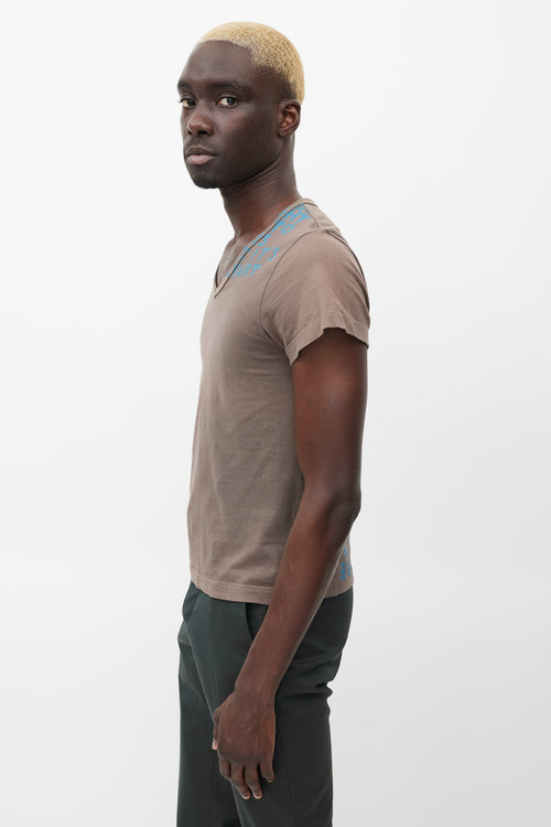 Maison Margiela Brown & Blue Script T-Shirt