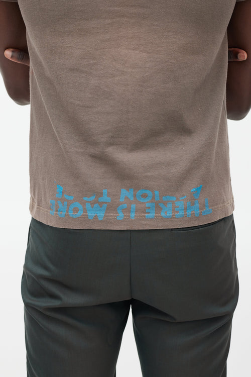 Maison Margiela Brown & Blue Script T-Shirt