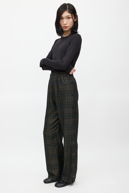 Maison Margiela Brown & Multicolour Wool Plaid Track Pant