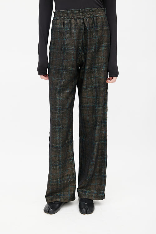 Maison Margiela Brown & Multicolour Wool Plaid Track Pant