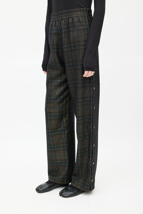 Maison Margiela Brown & Multicolour Wool Plaid Track Pant