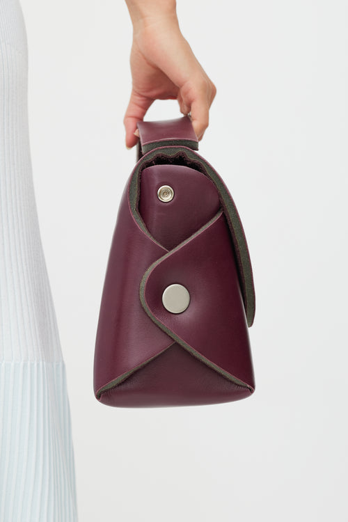 Maison Margiela Burgundy & Silver Leather Padded Bag