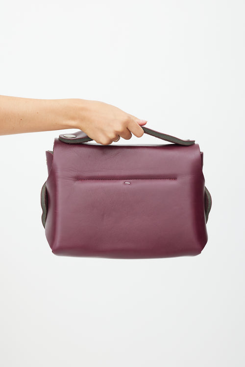 Maison Margiela Burgundy & Silver Leather Padded Bag