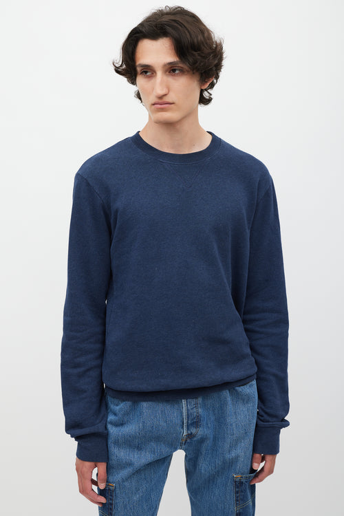 Maison Margiela Navy & Brown Elbow Patch Sweatshirt