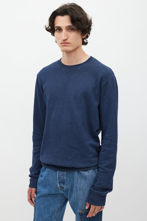 Maison Margiela Navy & Brown Elbow Patch Sweatshirt