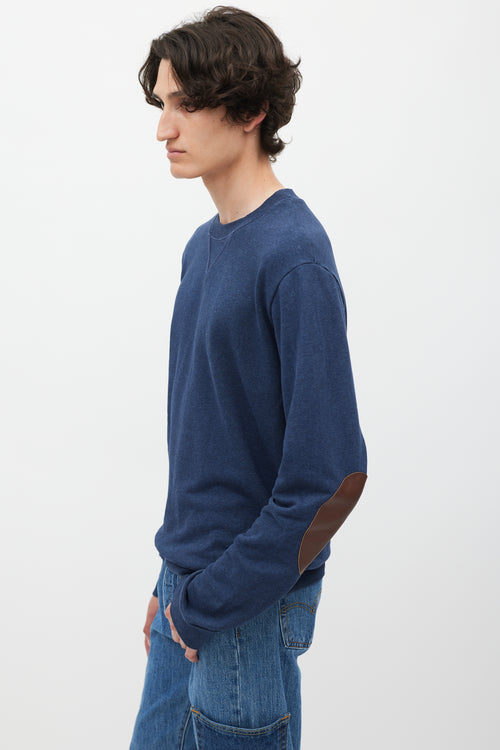 Maison Margiela Navy & Brown Elbow Patch Sweatshirt