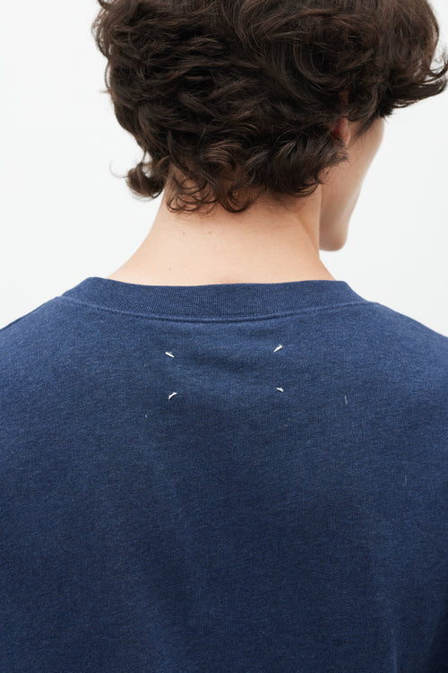 Maison Margiela Navy & Brown Elbow Patch Sweatshirt
