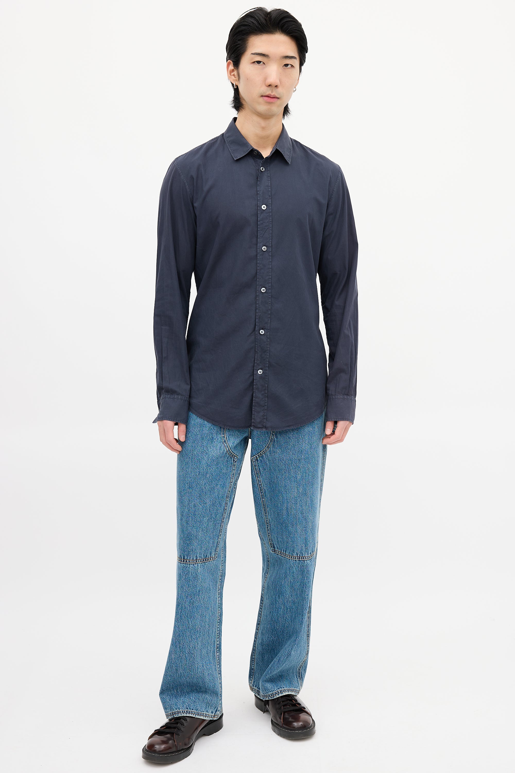 Maison Margiela Navy Button Up Shirt