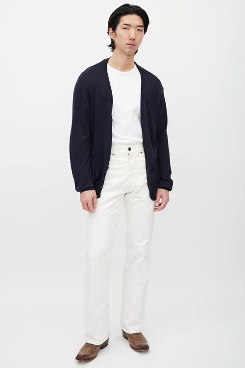 Maison Margiela Navy & Grey Knit Cardigan