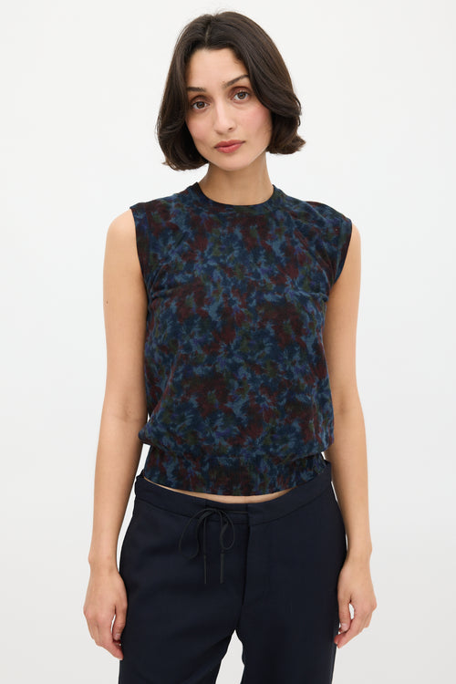 Maison Margiela Blue & Multicolour Dyed Wool Vest