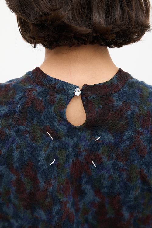 Maison Margiela Blue & Multicolour Dyed Wool Vest