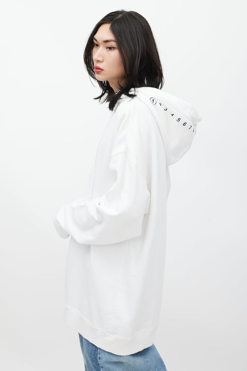 Maison Margiela White & Black Number Print Hoodie