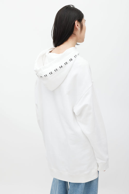 Maison Margiela White & Black Number Print Hoodie