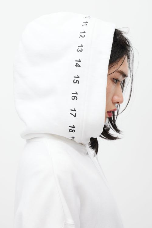 Maison Margiela White & Black Number Print Hoodie