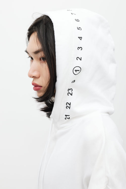 Maison Margiela White & Black Number Print Hoodie