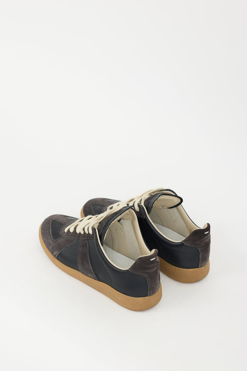 Maison Margiela Black & Dark Grey Leather & Suede Replica Sneaker