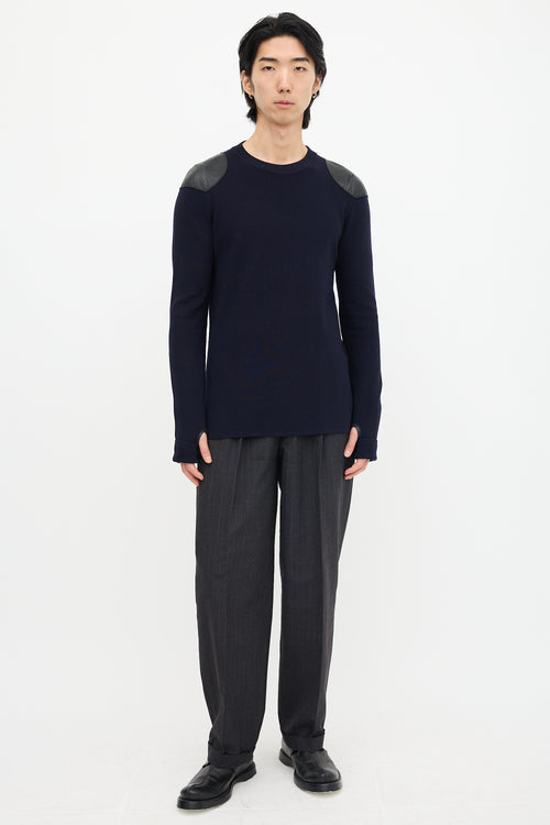 FW 2015 Leather Panel Sweater