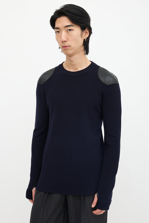 FW 2015 Leather Panel Sweater