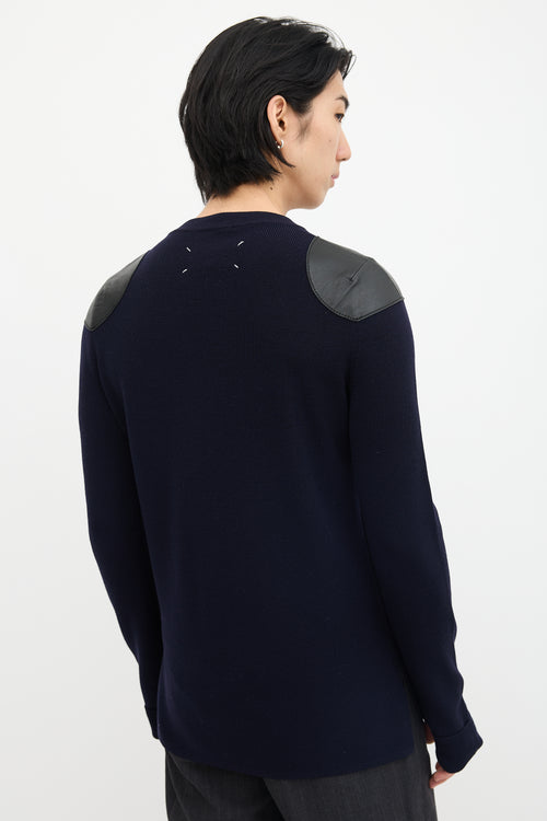 FW 2015 Leather Panel Sweater